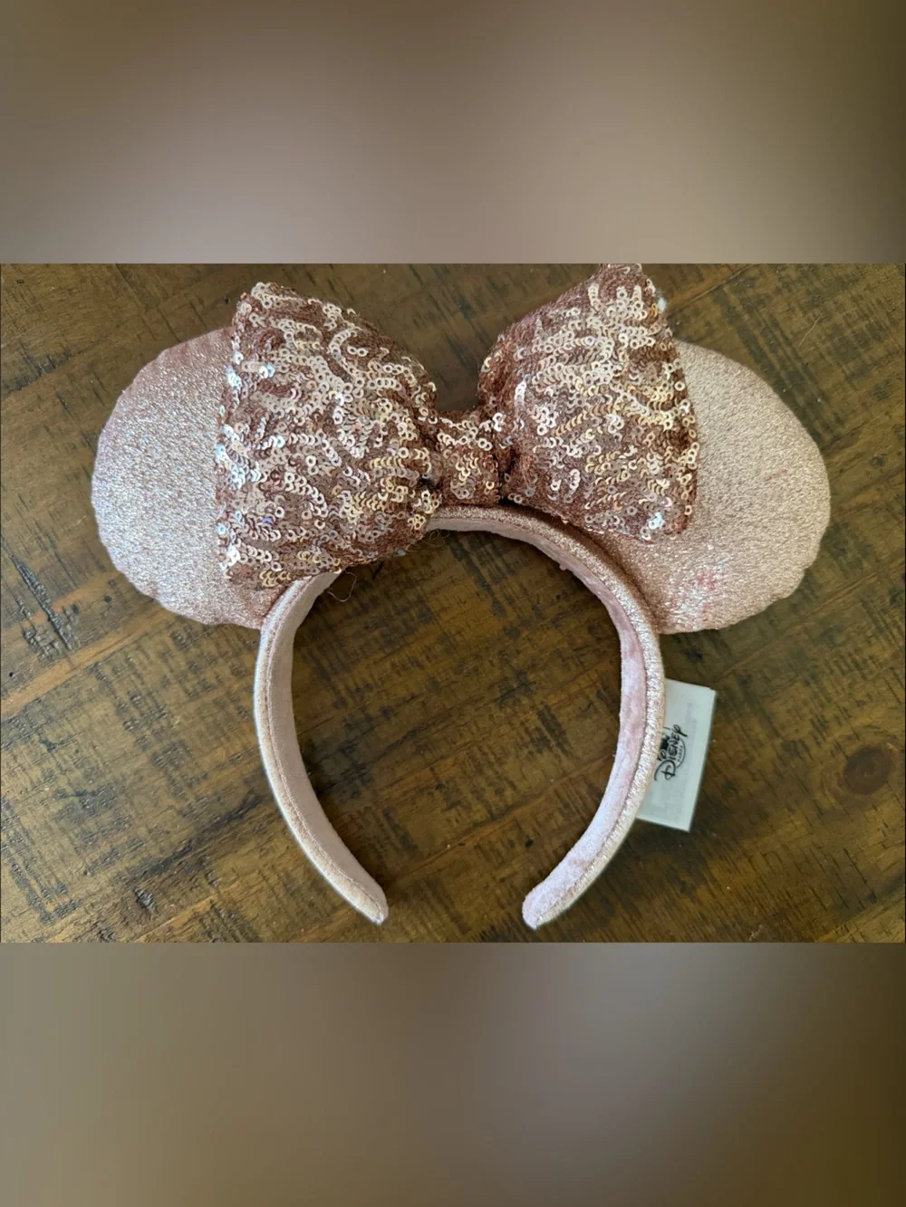 Disney Rose Gold Sequin Minnie Ears Headband